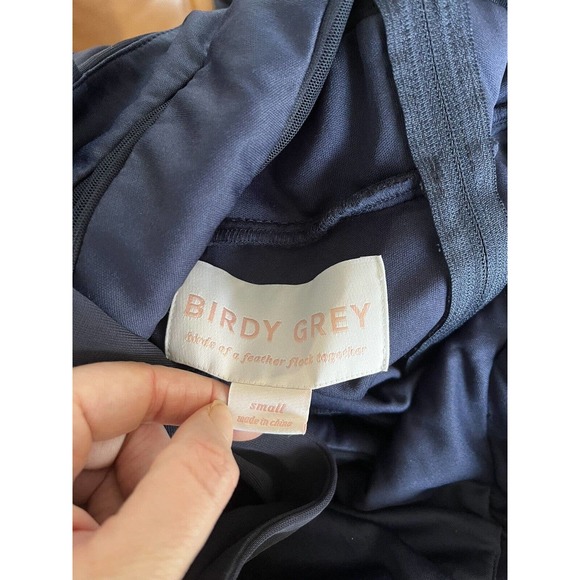 NWOT Birdy Grey Elsye Dress Navy Blue Mesh Long Formal Bridesmaids Dress Small - Picture 9 of 9